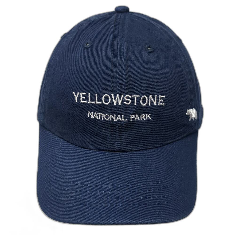 Fahrenheit Yellowstone National Park Bear Blue One Size Baseball Cap Hat Cotton